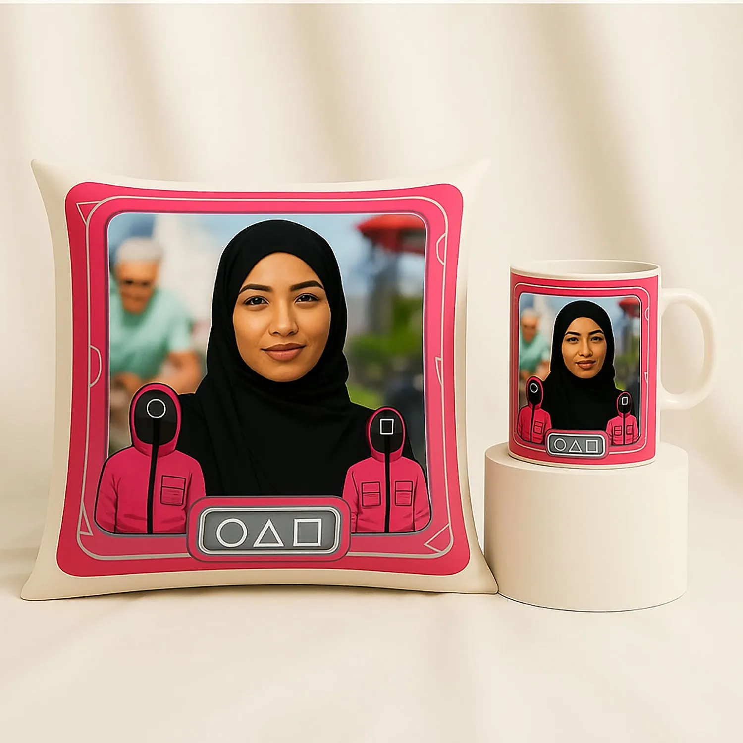 Squid Game Mug & Pillow Personalized Gift Set