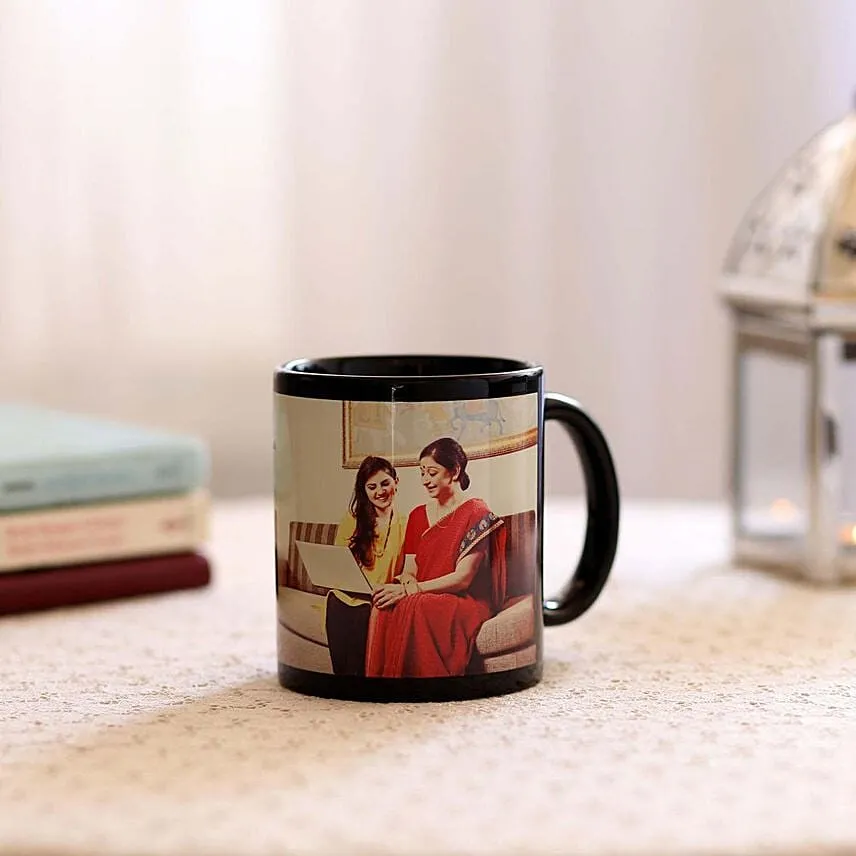 Personalised Black Ceramic Mug For Mom