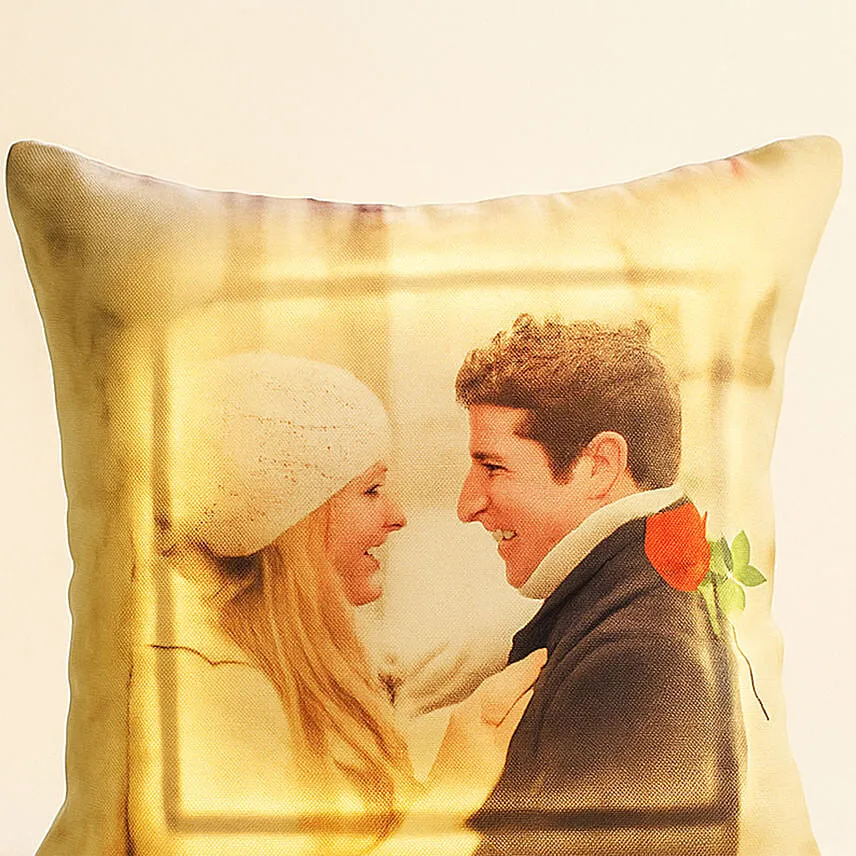 Charming Personalised Led Couple Cushion