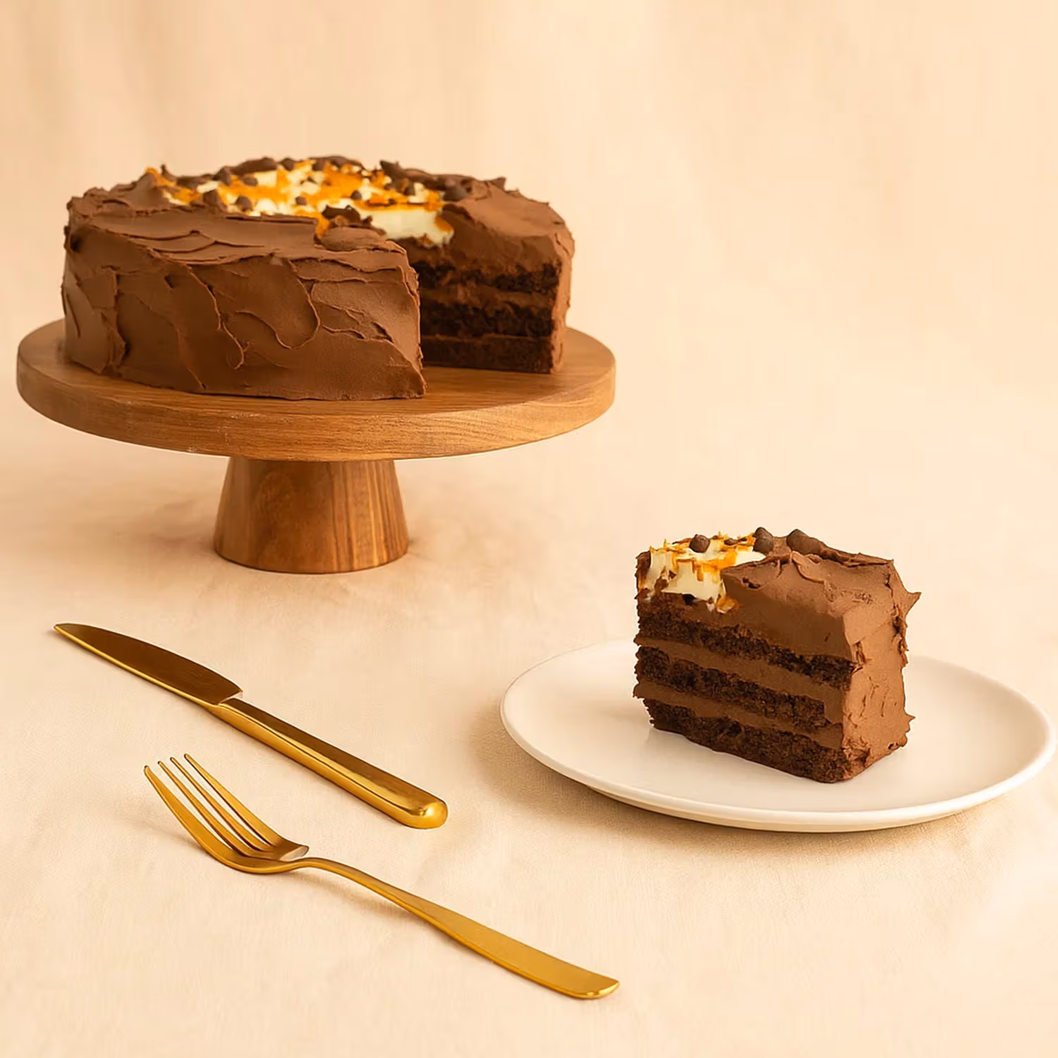 Heavenly Dark Chocolate Caramel Cake