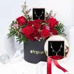 Exquisite Romantic Red Roses with Sterling Silver Love Necklace