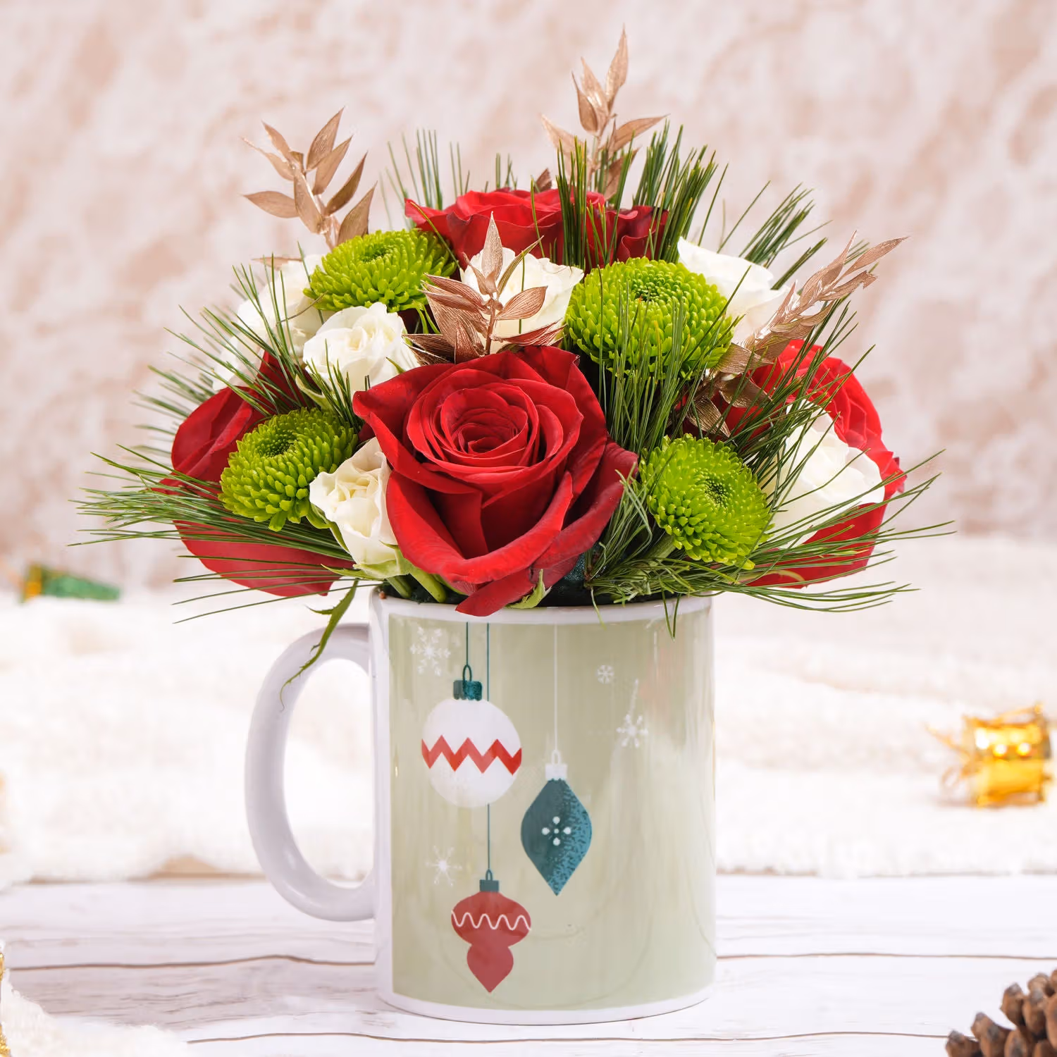 Seasons Greetings Flower Mug