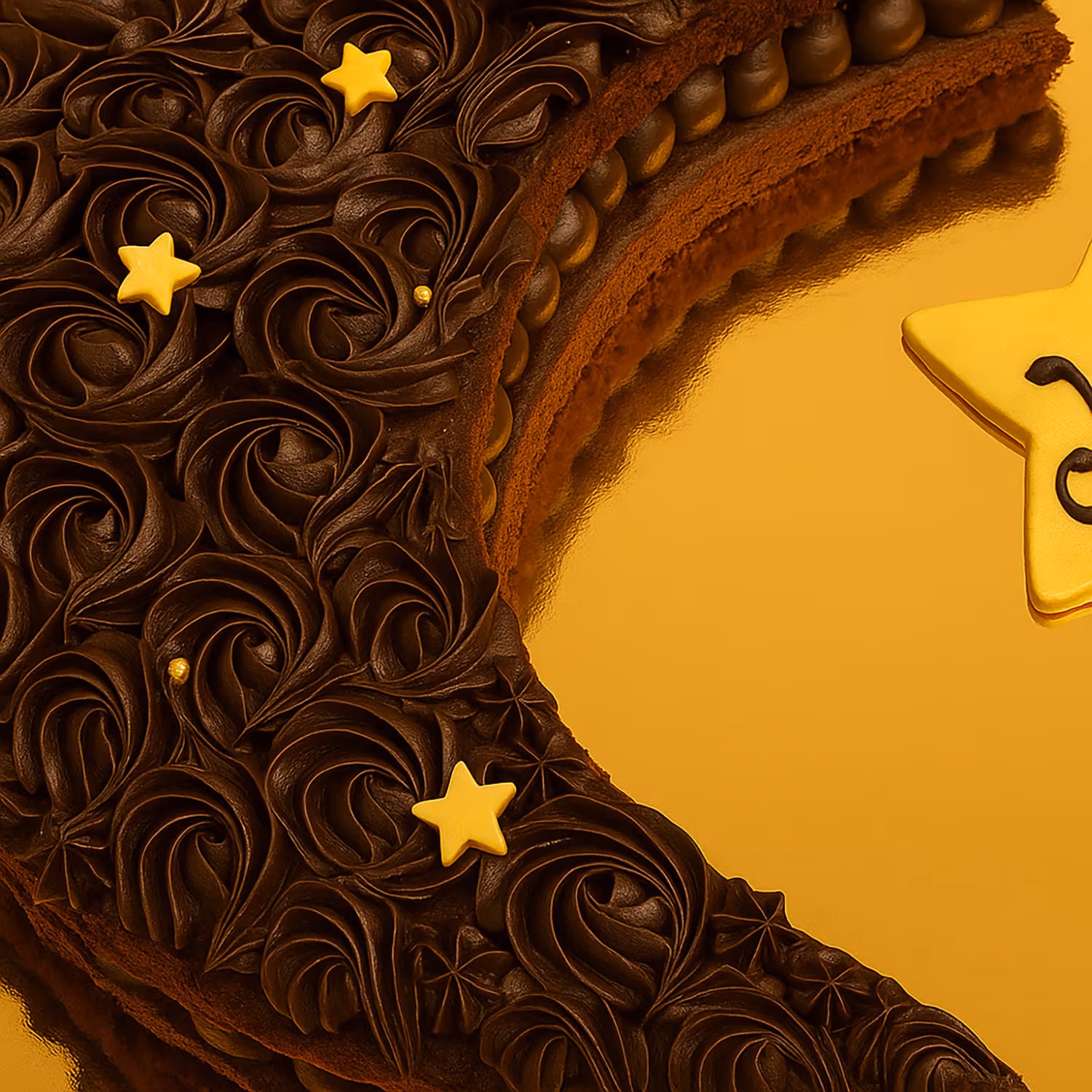 Eid Rich Chocolate Crescent Cake