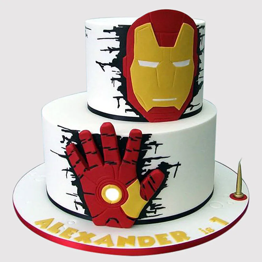 2 Layer Iron Man Cake