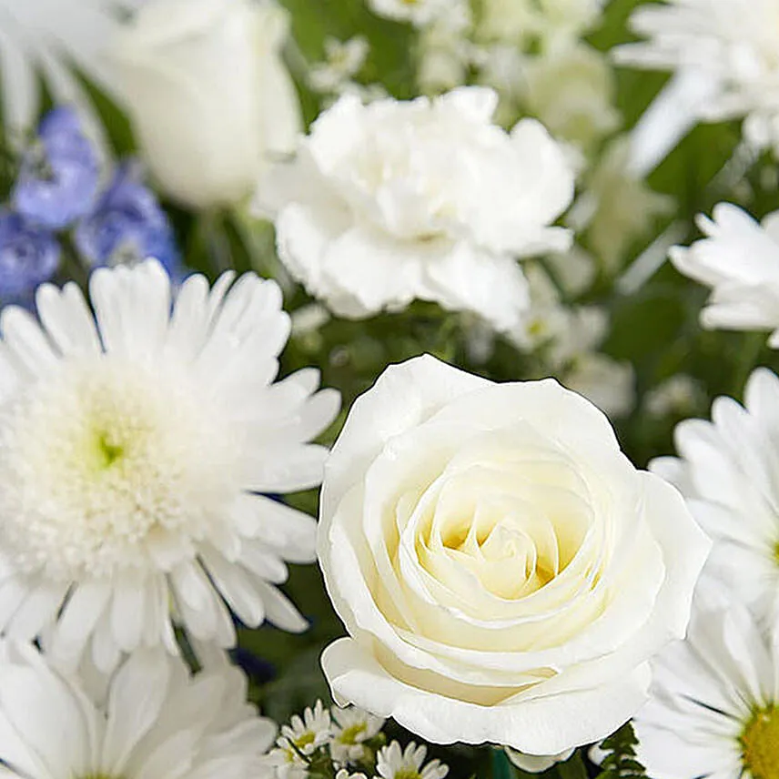 Luxurious Blue N White Flower Arrangement