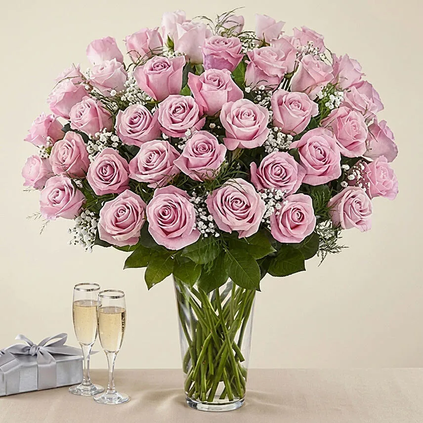 Bunch of 50 Gorgeous Pink Roses