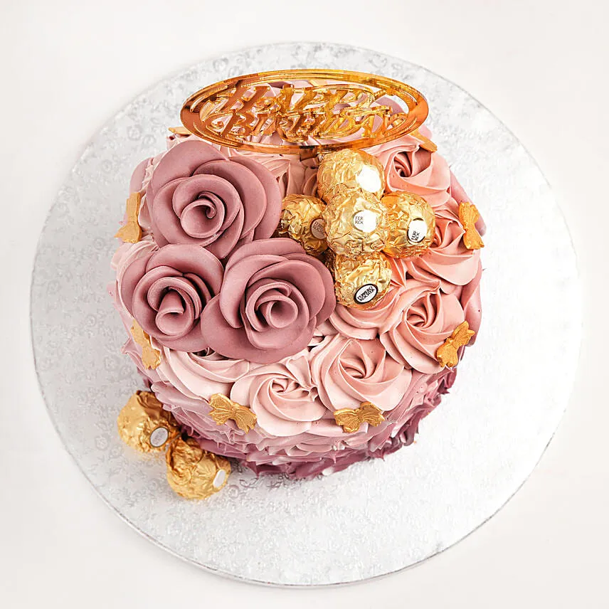 Rosy Birthday Marble Cake