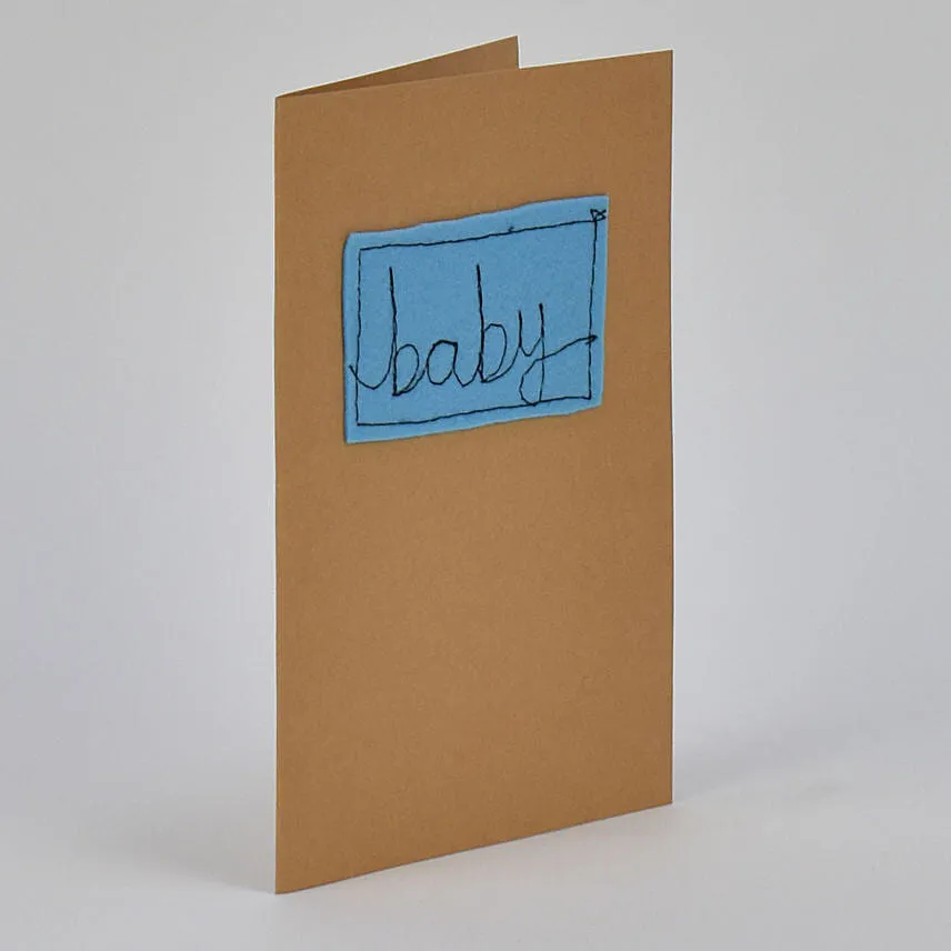 Baby Blue Handmade Greeting Card