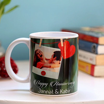 Personalised Anniversary Heart Mug