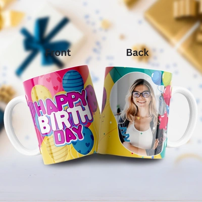 Colorful Birthday Surprise Personalized Ceramic Mug