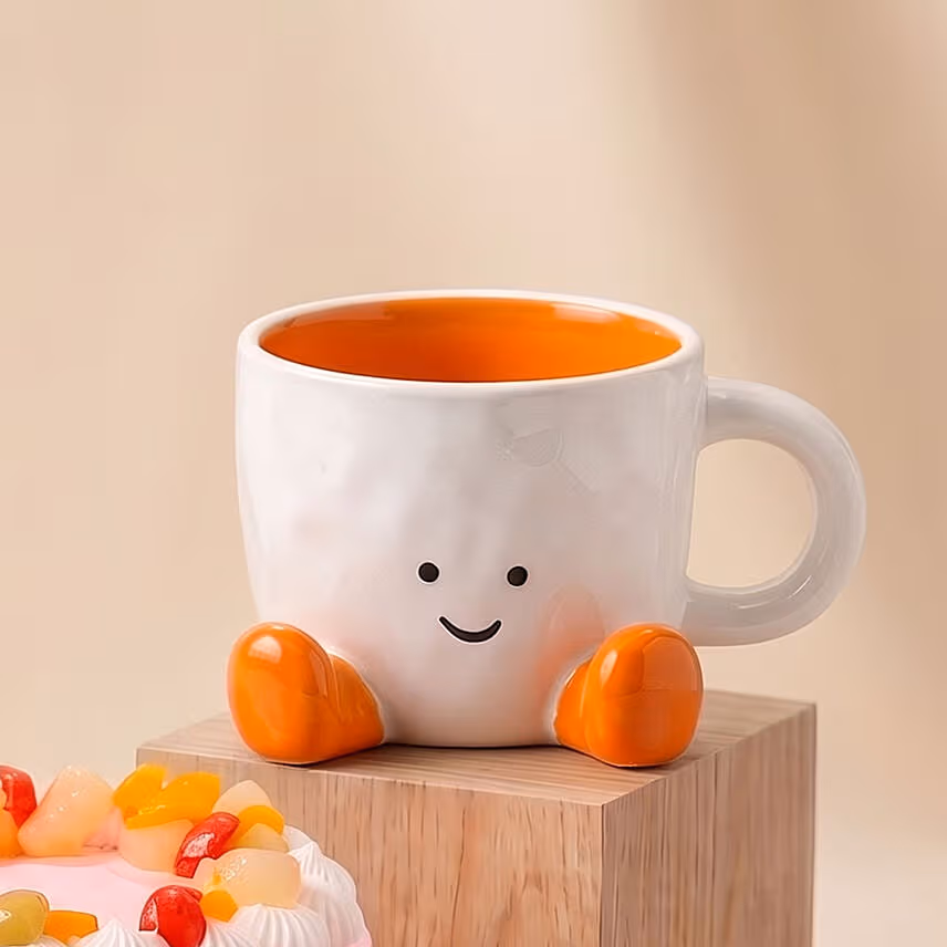 Jellycat Gift set with Bouquet, Cake and Orange Mug