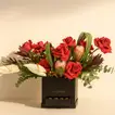 Elegant Radiant Roses and Anthurium Arrangement with Chocolates