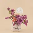 Purple Roses Vase with White Anthurium