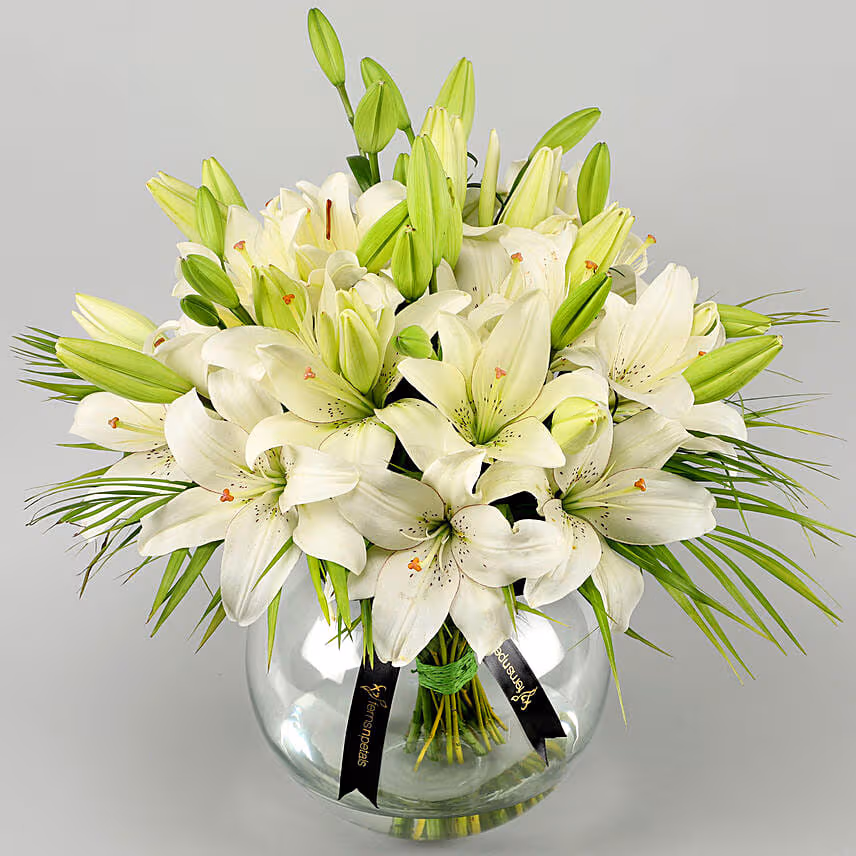 Lilies Happiness Arrangement With Ferrero Rocher