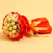 Exquisite Ferrero Rocher Chocolate Bouquet with Elegant Red and White Wrapping
