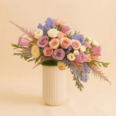 Garden Charm Flower Ceramic Vase