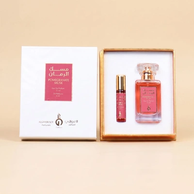 مجموعة عطر المسك بالرمان - عطر وزيت للجنسين