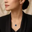 Blue Bloom Silver Necklace with Elegant Flower Pendant