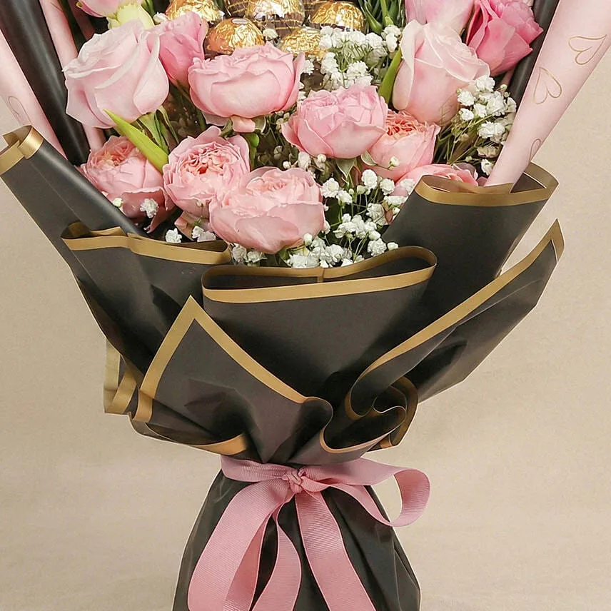 Mixed Flowers & Chocolates Bouquet
