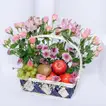 Exquisite Healthy Choice Basket: A Floral and Fruit Delight