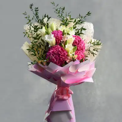 Hydrengea And Lillies Long Bouquet