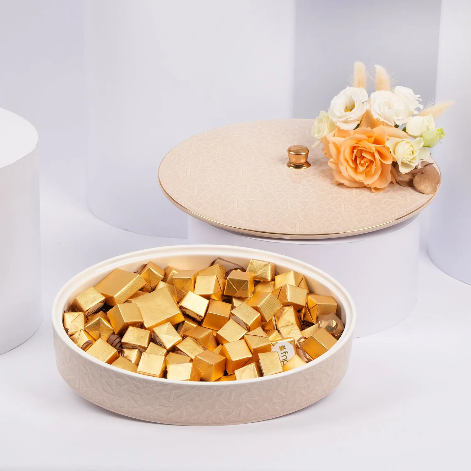 Otantik Home - Chocolate Beige Bowl with Flowers
