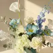 Ocean Breeze Floral Elegance in a White Pot