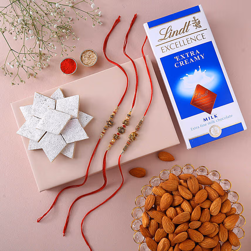 Sneh Divine Rakhi Set With Sweet Treats