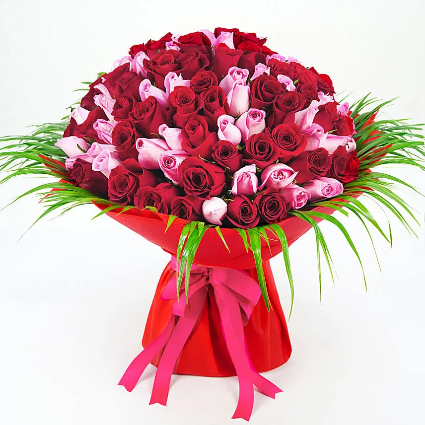 200 Pink and Purple Roses Bouquet