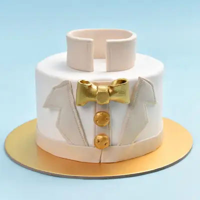 Elegant Gentleman Designer Cake - Chocolate Fondant Delight