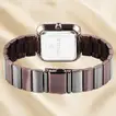 Titan Women's Purple Stackables Quartz Analog Watch with Black Square Dial and Two-Toned Stainless Steel Bracelet