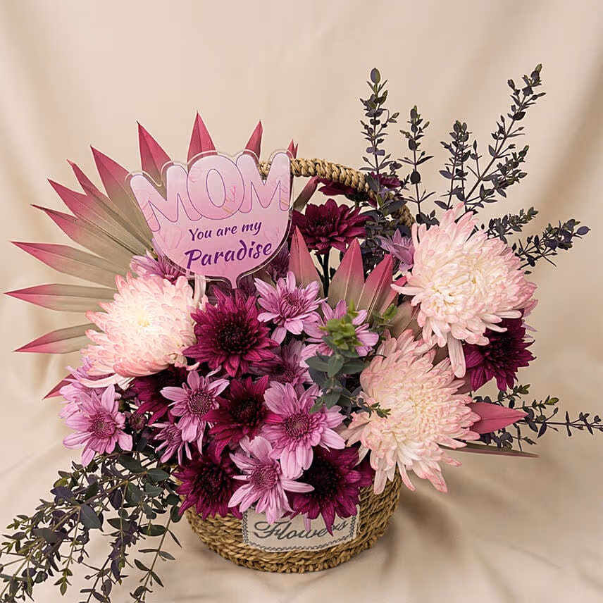 Mixed Flowers Basket for Mothers Day