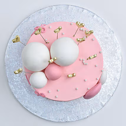 Cuddling Delight Cake - Adorable Pink Chocolate Celebration