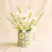 White Chrysanthemum Floral Mug - With Cake 