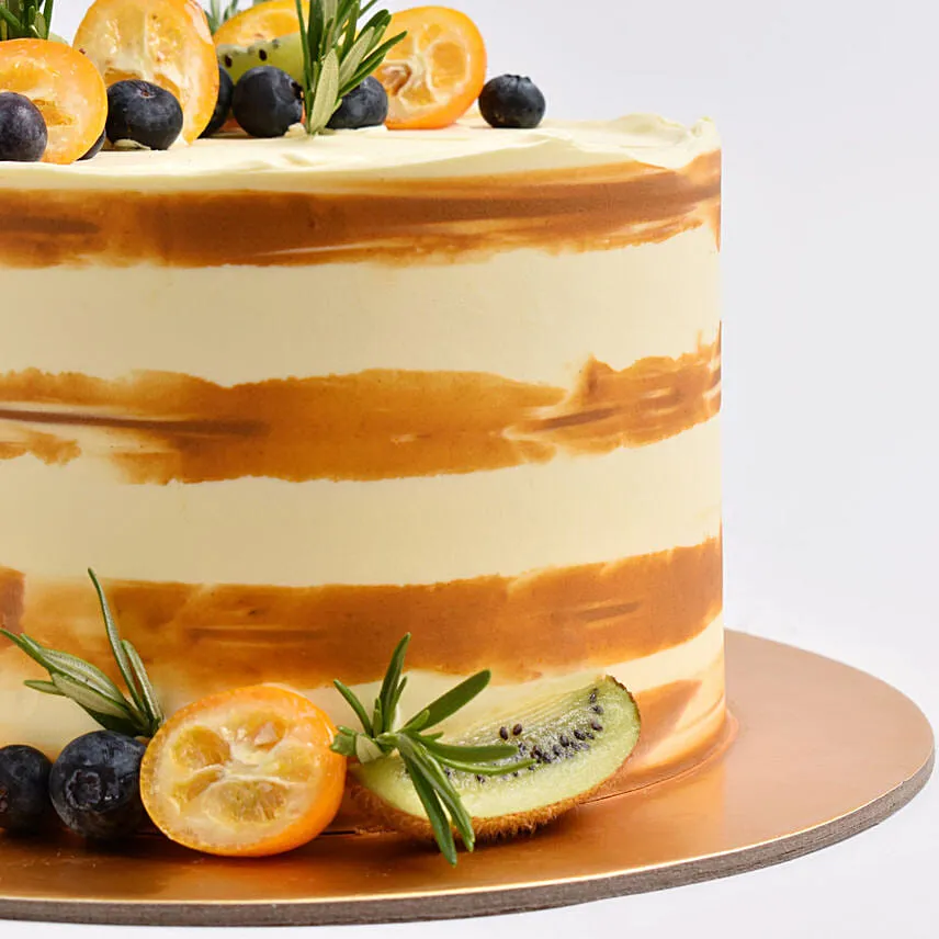 Kumquat Decorated Marble Cake