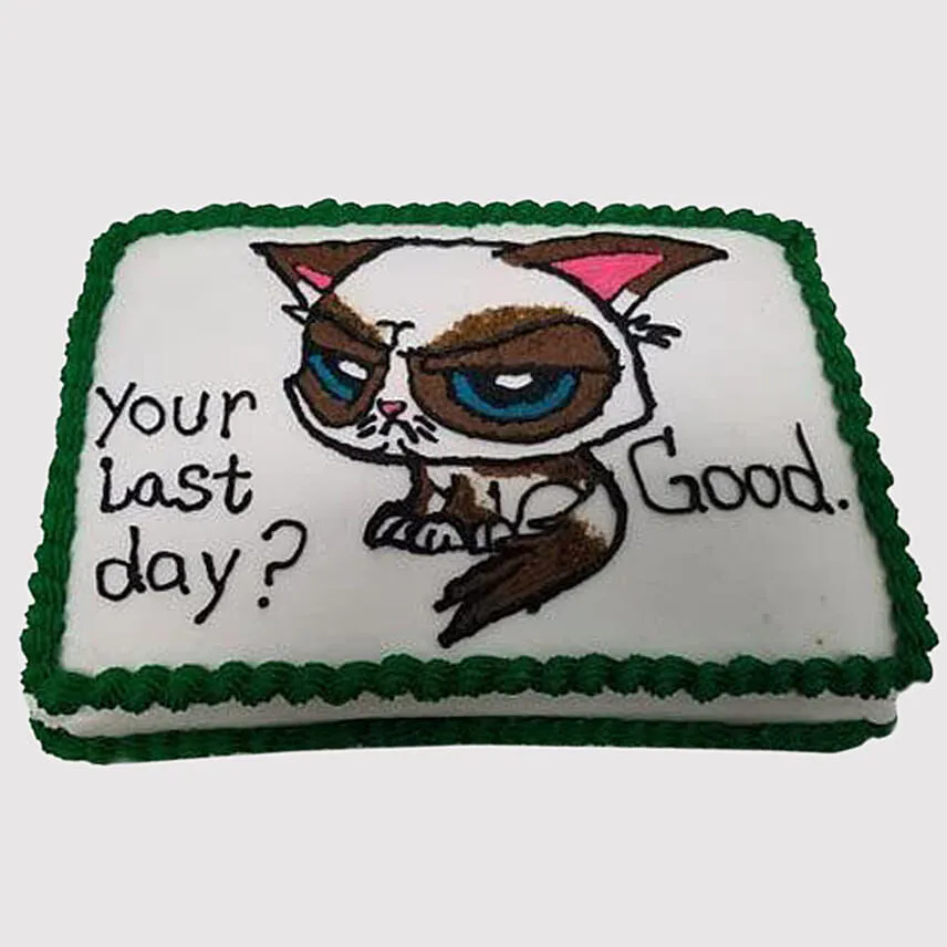 Sad Cat Farewell Cake