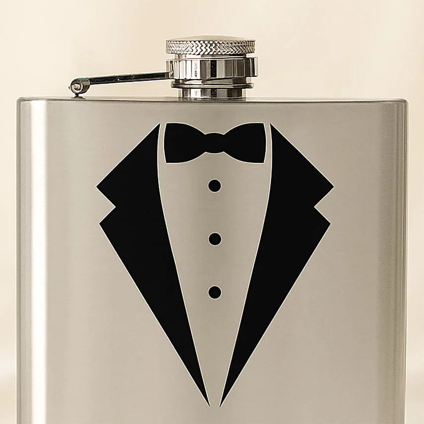 Gentlemen Personalised Silver Hip Flask