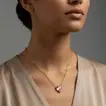 Elegant Blush Pink Heart Crystal Necklace by Signature Jewelry