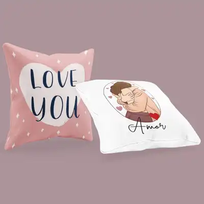 Romantic Love and Hug Cushion Combo - Perfect Gift for Loved Ones