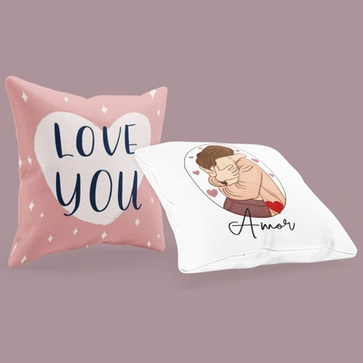 Romantic Love and Hug Cushion Combo - Perfect Gift for Loved Ones