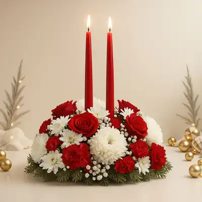 Candle and Flower Centrepeice
