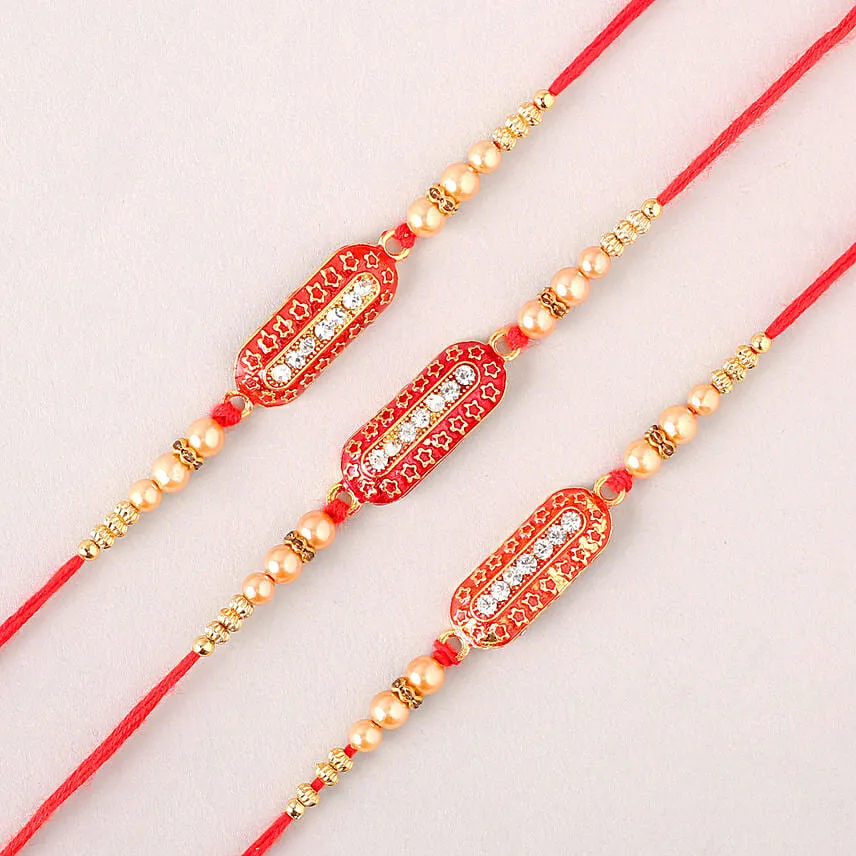 Ethnic Capsule Style Set of 3 Rakhi