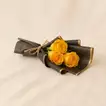 Small Yellow Rose Bouquet in Luxury Black Wrapping