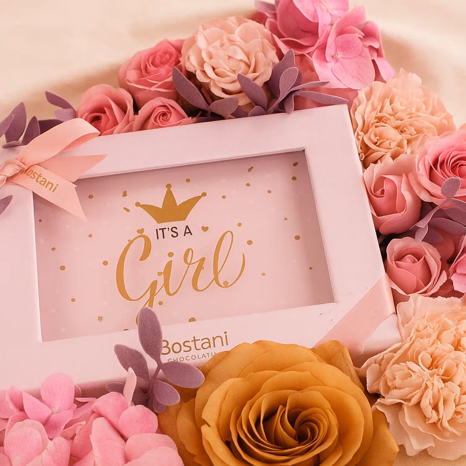Baby Girl Bostani Chocolate Flower Box