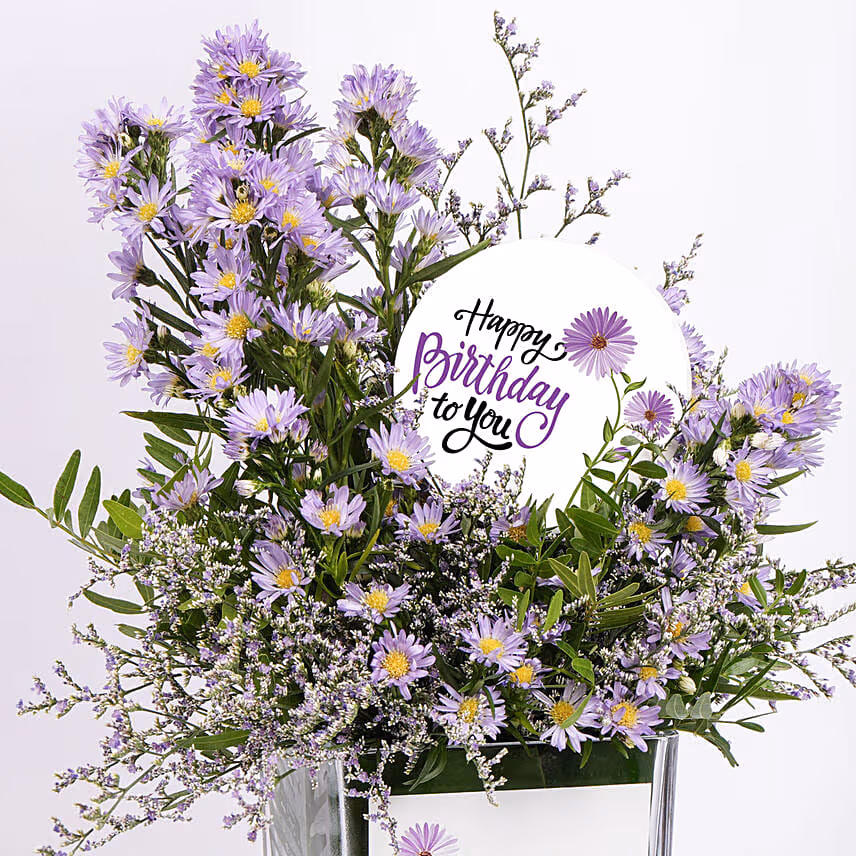 September Birthday Wishes Aster Flowers