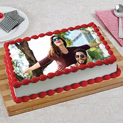 Personalized Anniversary Photo Cake - Truffle Flavor (Half Kg)