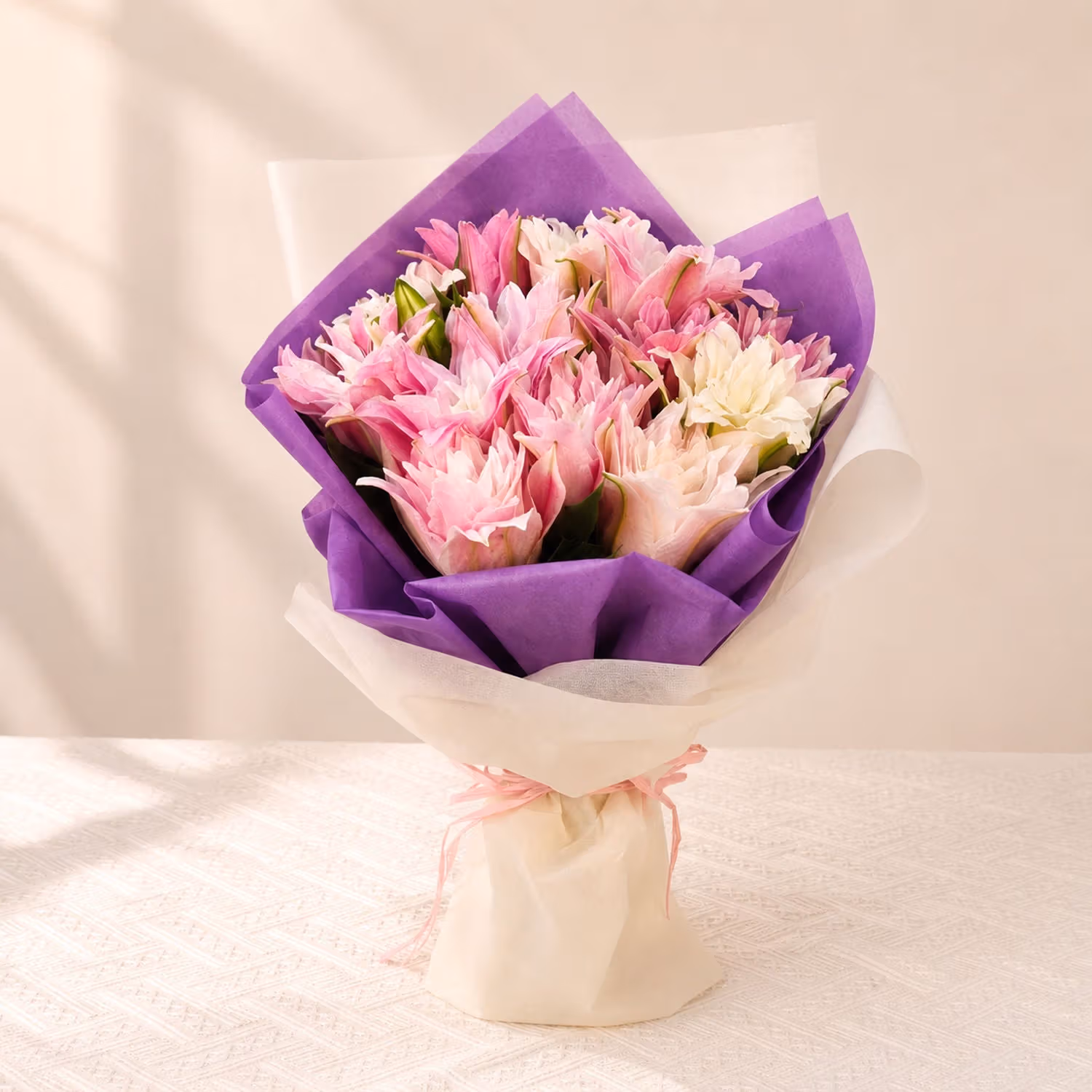 Alluring Pink Oriental Lilies Bouquet