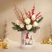 Festive Christmas White Rose Floral Jug Arrangement