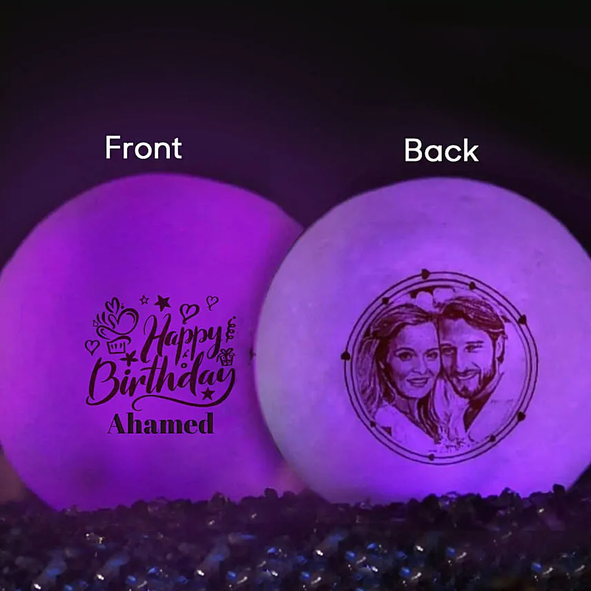 Happy Birthday Luminous Lamp with Engraving 10cm