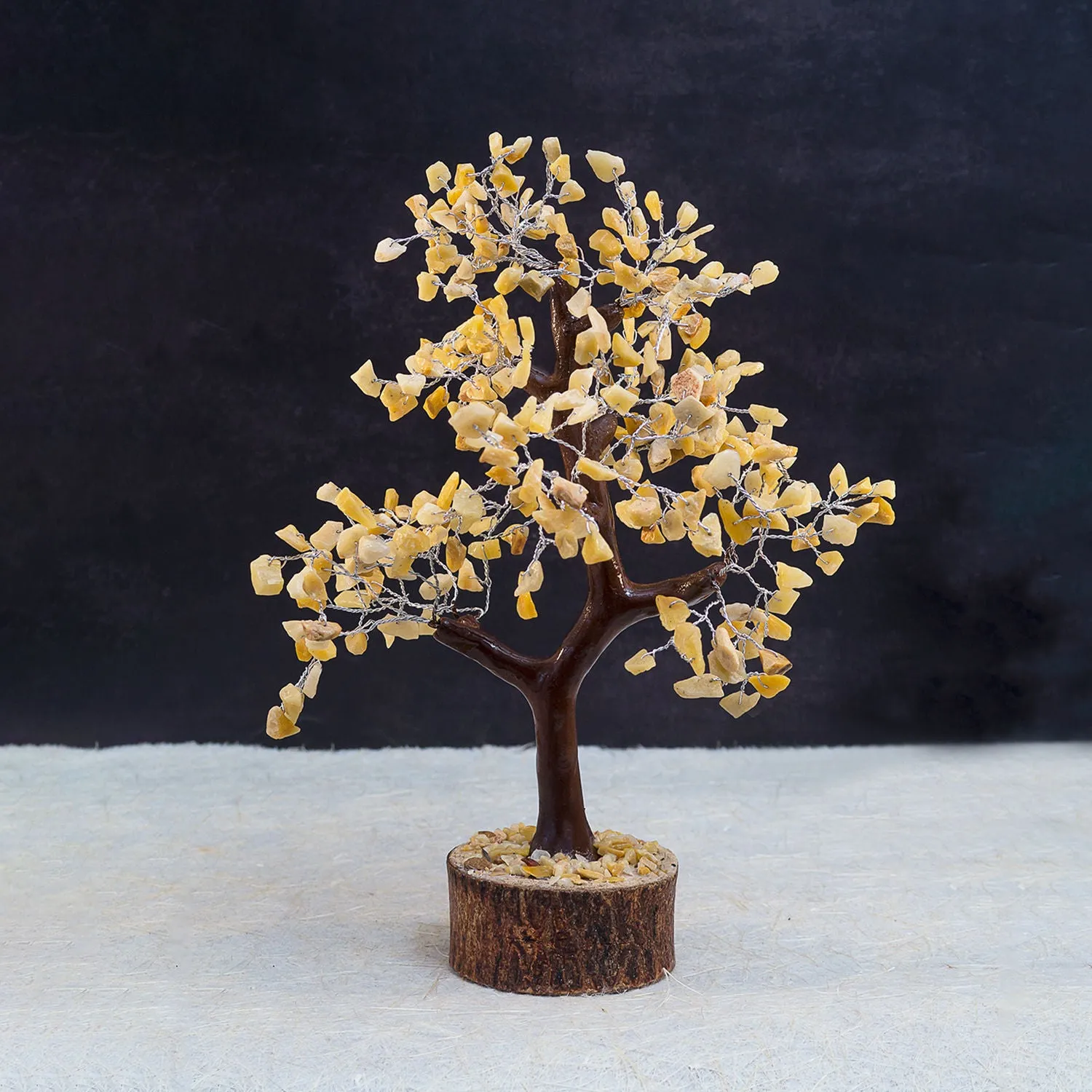 Exquisite Handcrafted Stone Wish Tree with Agate Leaves